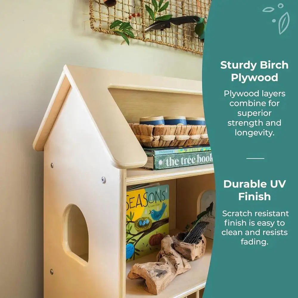 Wooden Kids' Bookcase with Storage Bins for Toys, Books, and School Supplies | Natural Bedroom and Classroom Furniture from PriceLows™