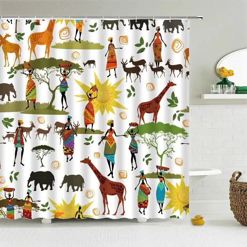 VIKAMA Funny Shower Curtains Bathroom Curtain With Hooks Decor Waterproof Cute Cat Dinosaur 3D Cortinas De Ducha from PriceLows™