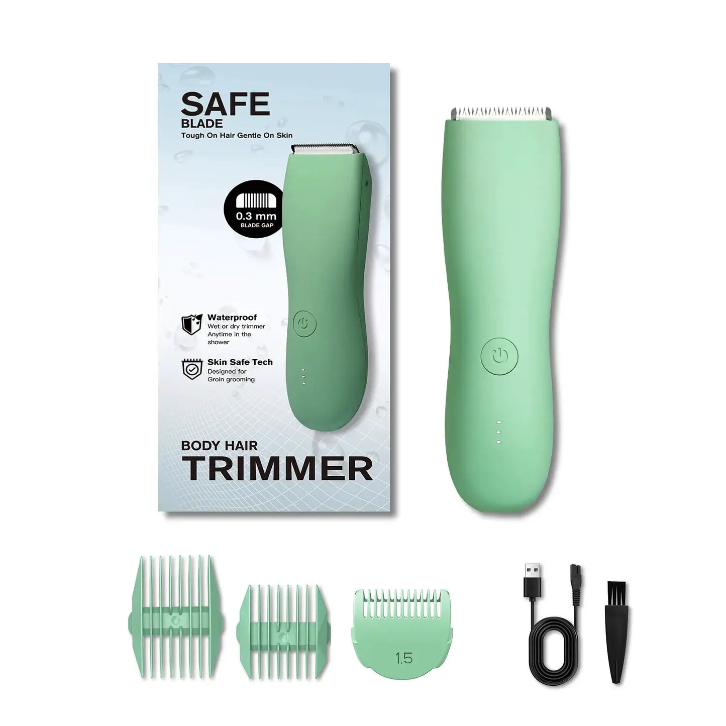 Unisex Body Hair Trimmer | Rechargeable Wet Dry | Stainless Steel Blades