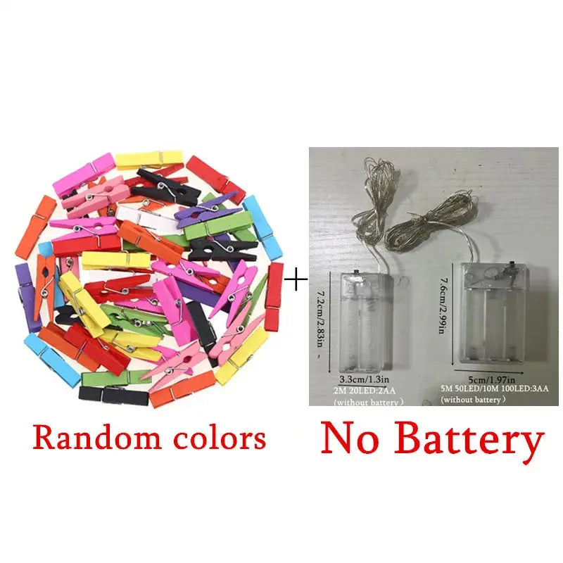 2M/5M/10M LED Photo Clip Lights String Fairy Lights Battery Box Garland Bedroom Home Party Photo Wall Wedding Christmas Decor from PriceLows™