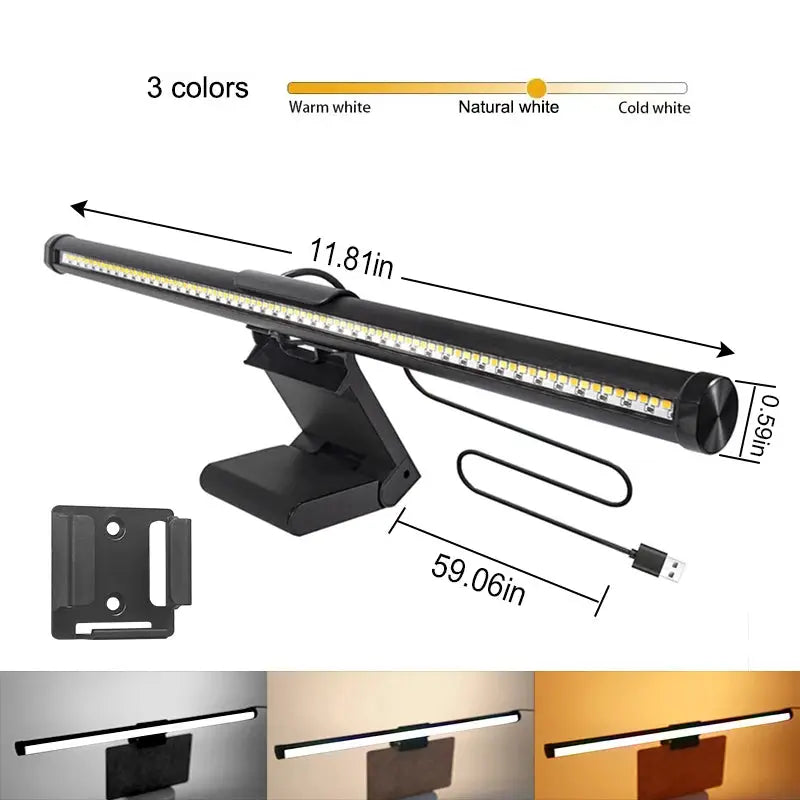 Dimming Lighting Computer Monitor Screen Light Bar LED Desk Lamp Monitor Light Bar Eye-Care Stepless Table Lamp for Work Gaming from PriceLows™