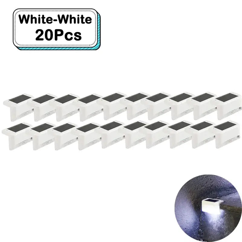 Outdoor Solar Step Lights Warm White LED Waterproof Stair Path Lighting for Garden Patio Fence Balcony Decoration Solar Power from PriceLows™