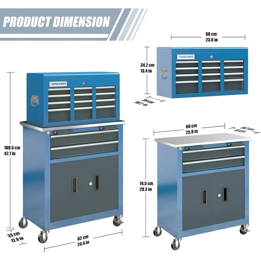 8-Der Rolling Tool Chest with Wheels and Door,Tool Box with Sliding Der,Stainluntertop Tool Chest,can orm Large Workbench,or Gar from PriceLows™