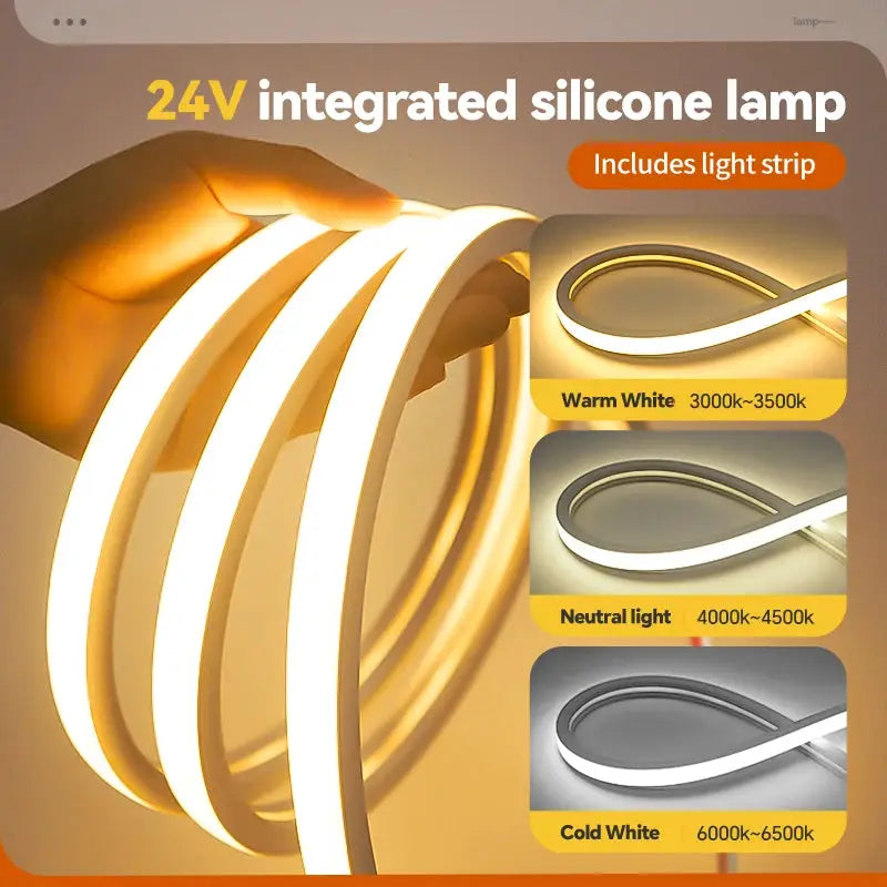 24VLED Silicone Light Strip Sleeve Outdoor Waterproof Linear Light Open Hidden Embedded Flexible Bendable Shaped Light Strip from PriceLows™