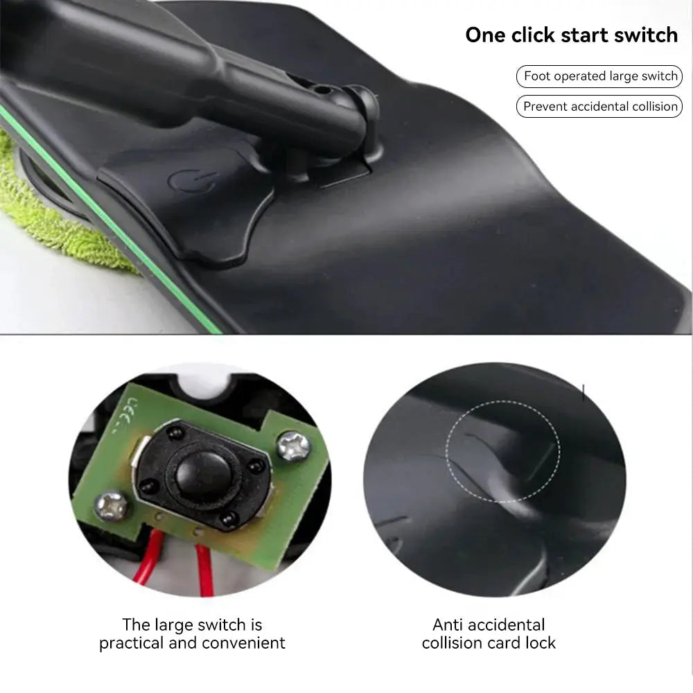 Cordless Electric Mop Handheld Rotating Mop Absorbing Water Footswitch Rechargeable Sweeper Waxing Cleaning for Hardwood Tile from PriceLows™