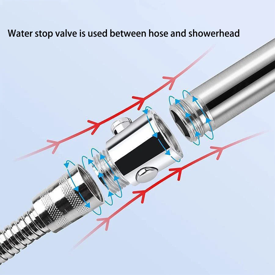 Shower Head Stop Valve | One Button Pause | Water Controller | Universal Fit