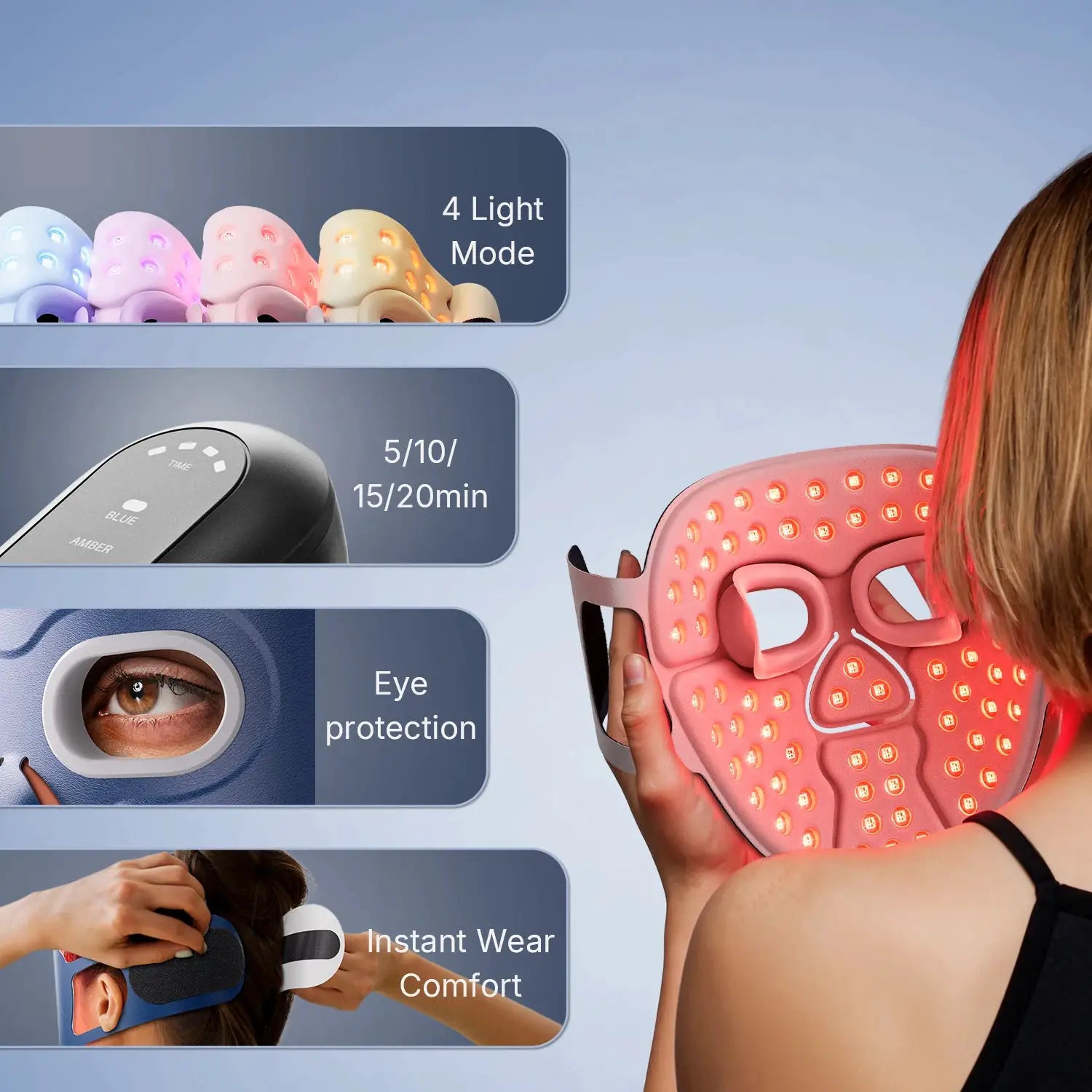 Hello Face 510K Wireless Near-Infrared and Red Light Therapy Facial Mask For Powerful Anti-ageing Professional Ultra-light Mask from PriceLows™