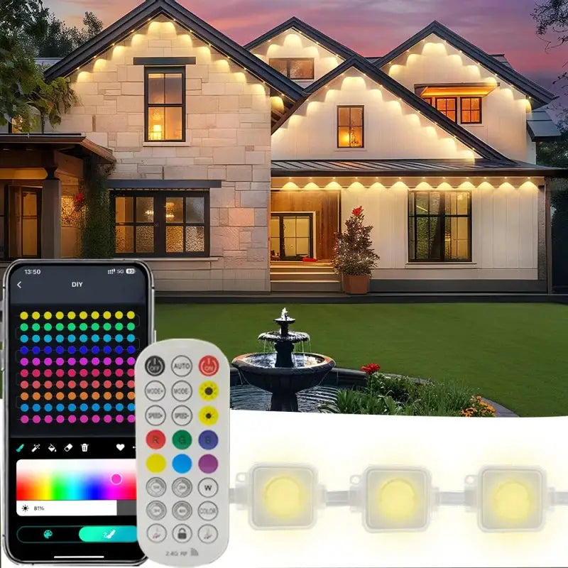 300FT 180LED Permanent Eaves LED Lights Outdoor Waterproof RGB String Lights DIY Scene Christmas Birthday Holiday Party Lighting from PriceLows™