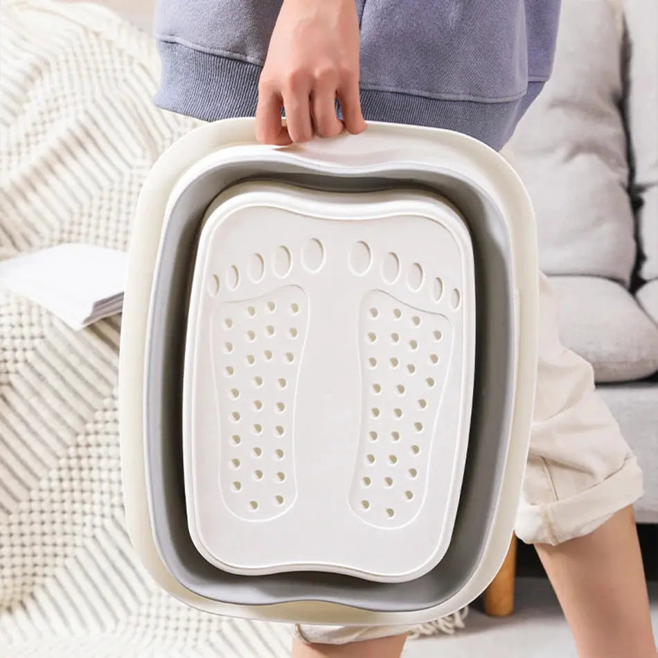 Foldable Foot Bath | 40X32CM Basin | Thick PP & TPR | Travel And Home
