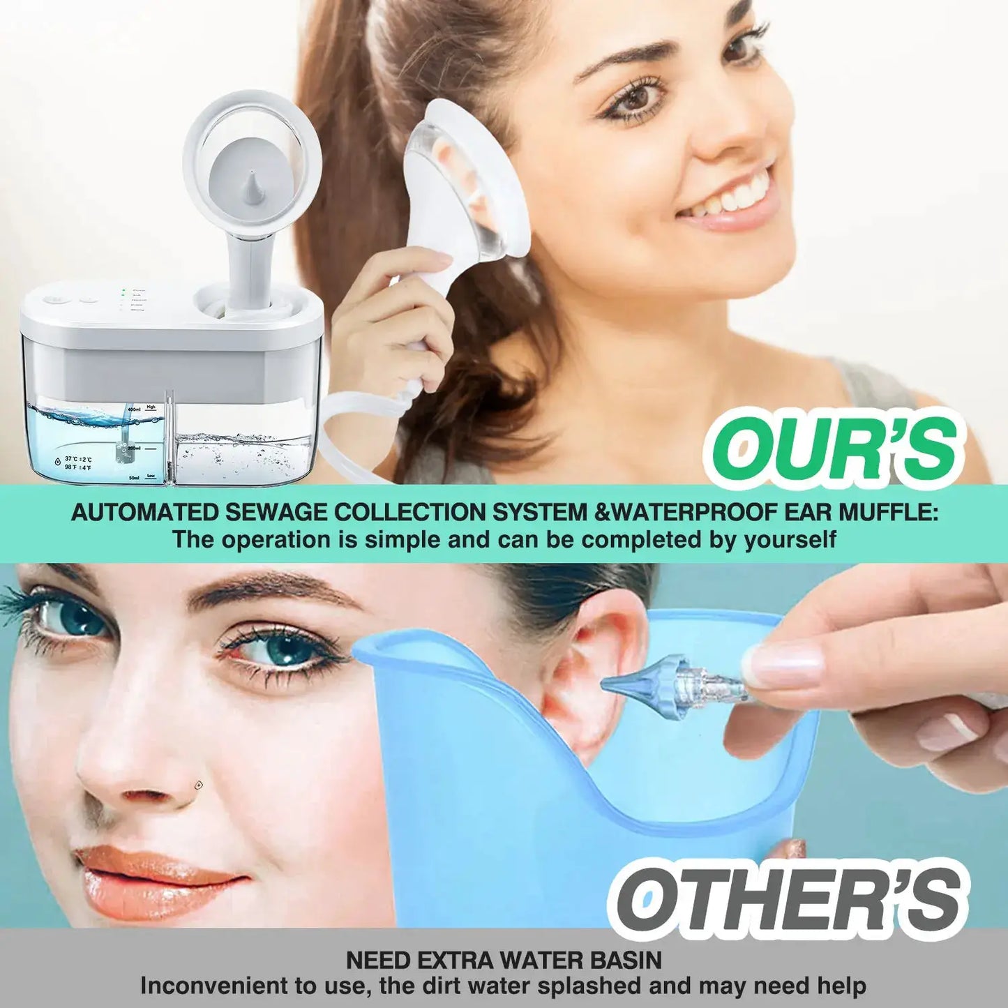 Electric Ear Water Cleaner Earwax Ear Wax Removal Irrigation System Safety Ear Washer Cleaning Adults Kids Ear Cleaner Kits from PriceLows™