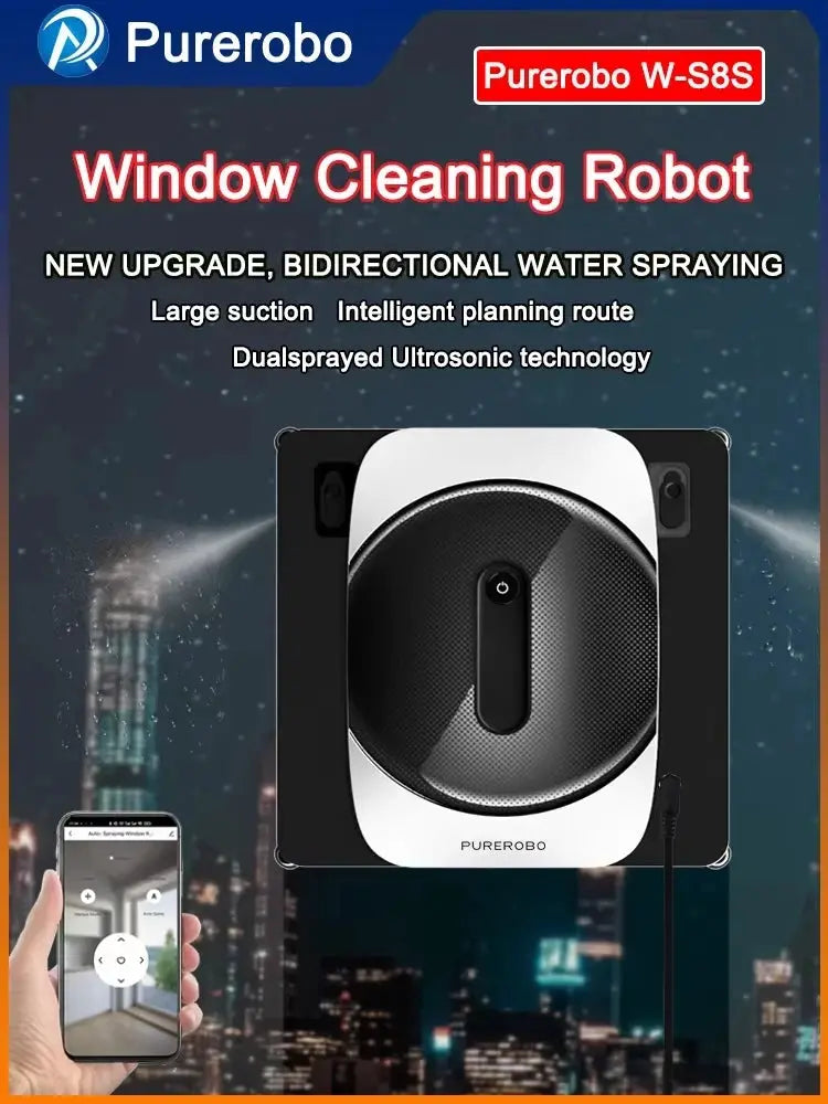 Window Cleaning Robot | App Control | Auto Water Spray | W-S8S