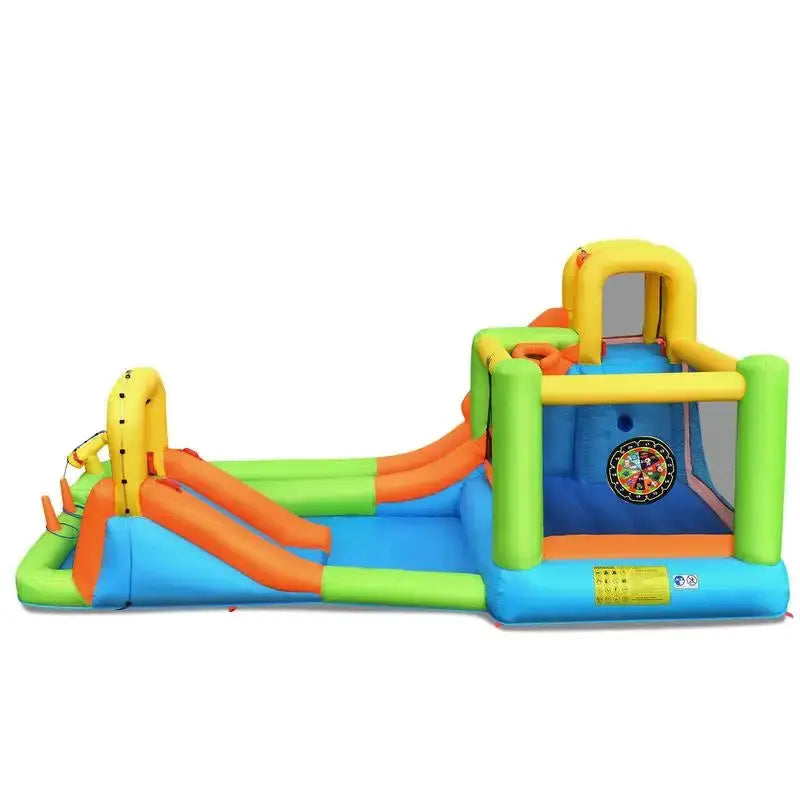 8-in-1 Inflatable Water Slide Bounce House with Splash Pool and 735W Blower from PriceLows™