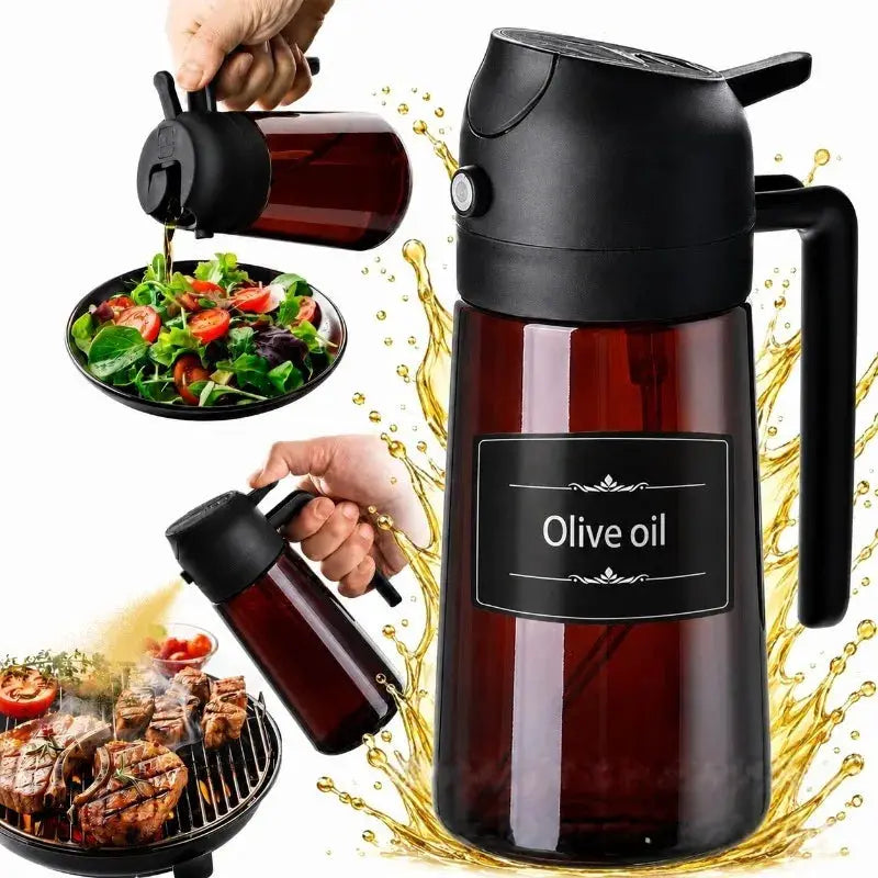 Olive Oil Dispenser | 470ml Capacity | 2 In 1 Spray And Pour | Glass
