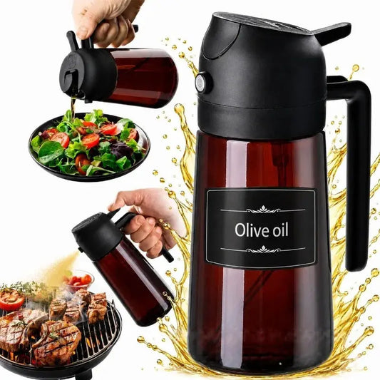 Olive Oil Dispenser | 470ml Capacity | 2 In 1 Spray And Pour | Glass