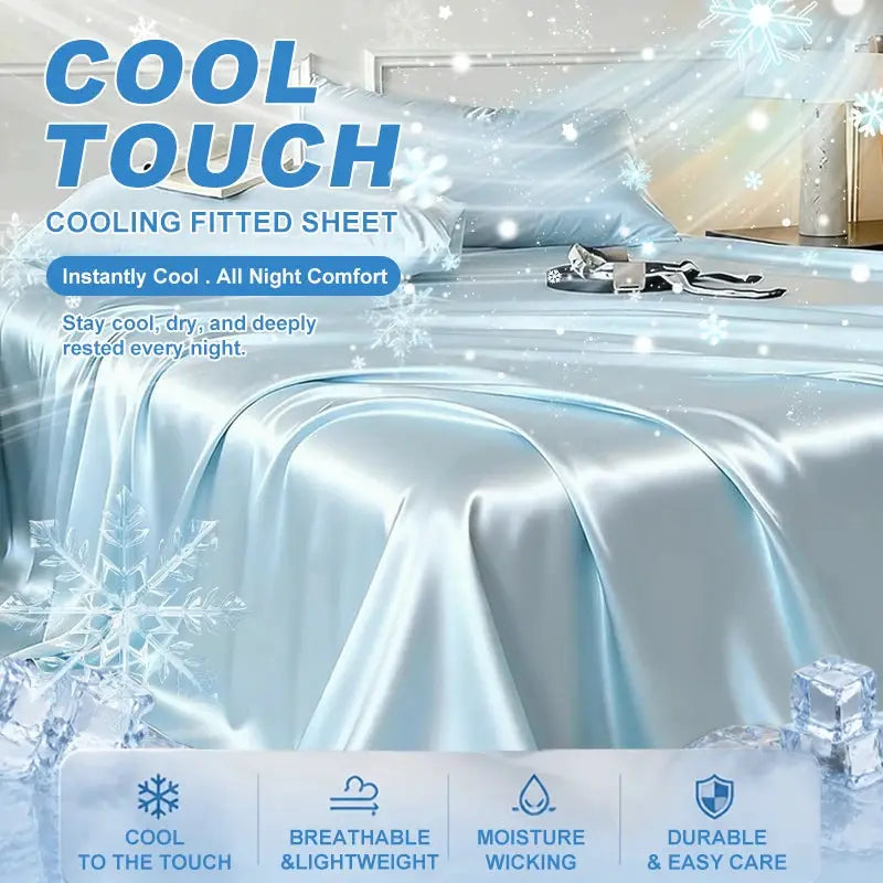 Cooling Satin Flat Sheet | 100 Polyester Fabric | Solid Color
