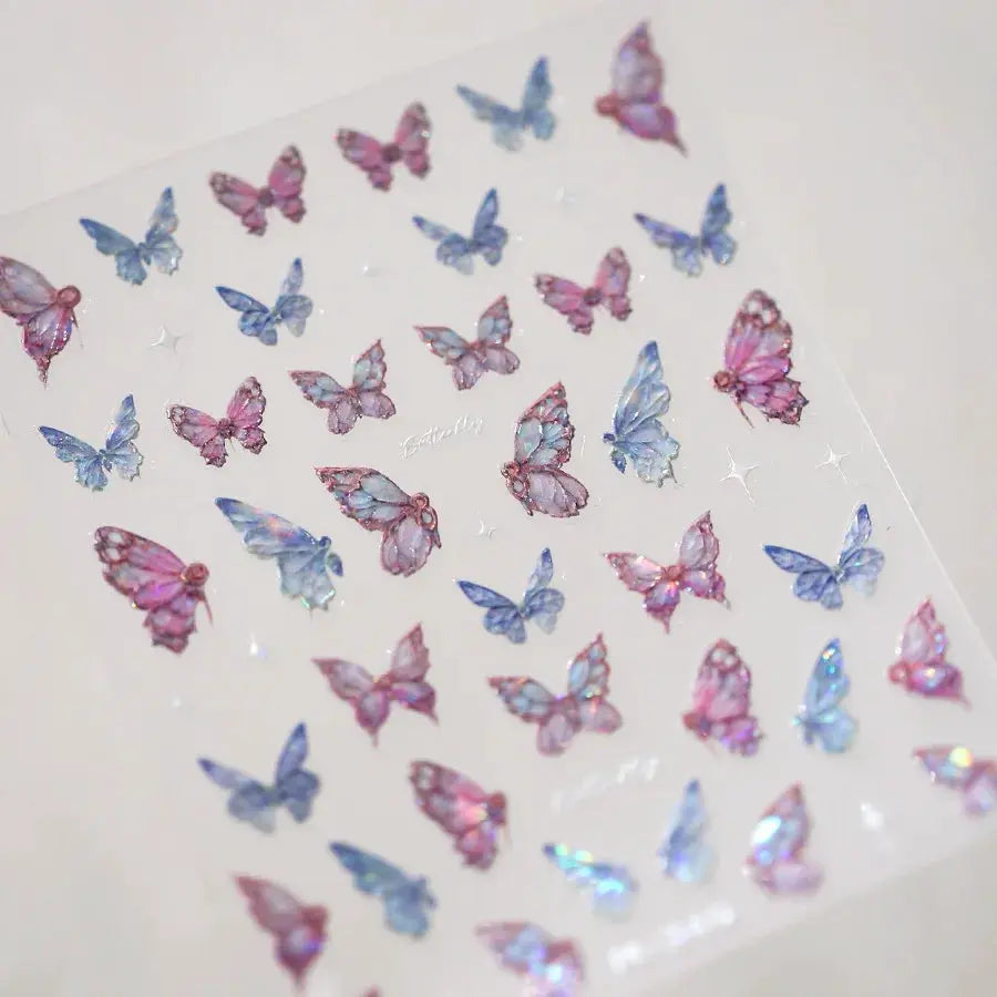 1Pcs 5D Embossed Aurora Butterfly Nail Art Stickers Self Adhesive Decals For Nails Decoration DIY 3D Acrylic Nail Supplies Parts from PriceLows™