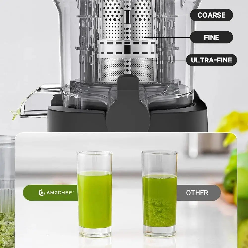 5.4" Wide Chute Cold Press Juicer, Auto-Cutting, 60RPM Slow Masticating, High Juice Yield, Easy Clean from PriceLows™