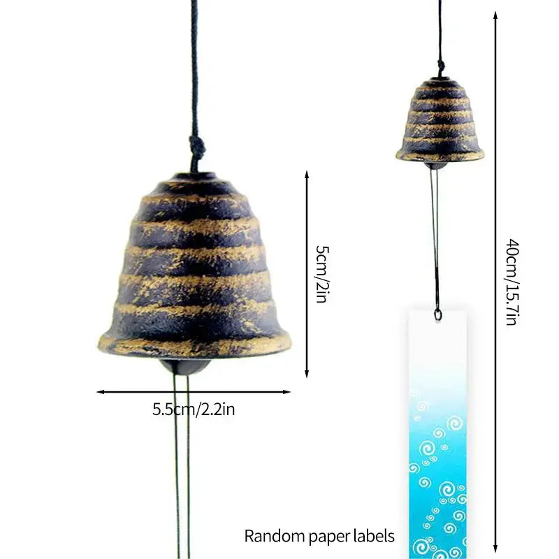 Japanese Wind Chimes Cast Iron Wind Bells Hanging Pendant Feng Shui Good Luck Temple Wind Bells Outdoor Home Garden Decoration from PriceLows™