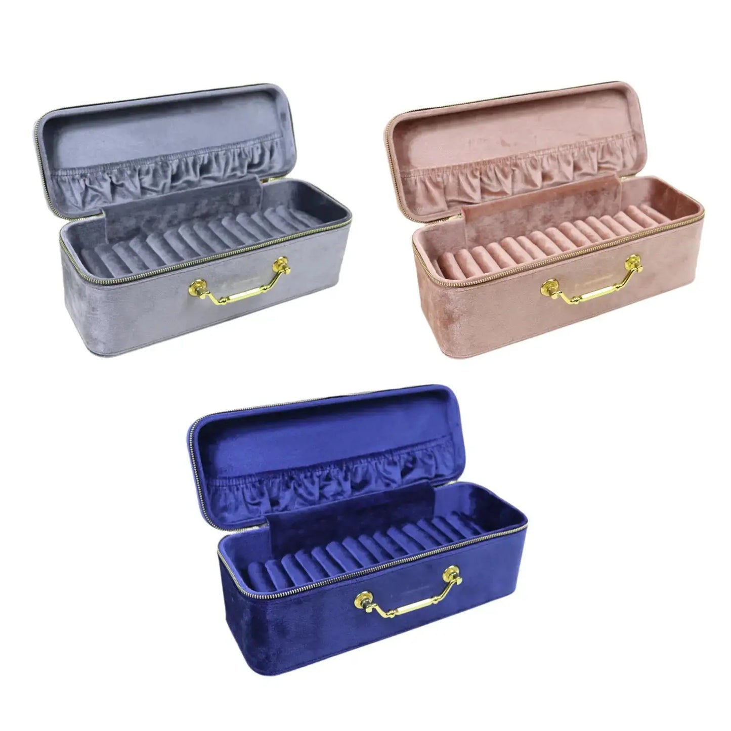 Bracelet Case Jewelry Organiser 15 Slots Gift Velvet Portable Presentation Box for Retail Stores Anniversary Art Craft Fairs from PriceLows™