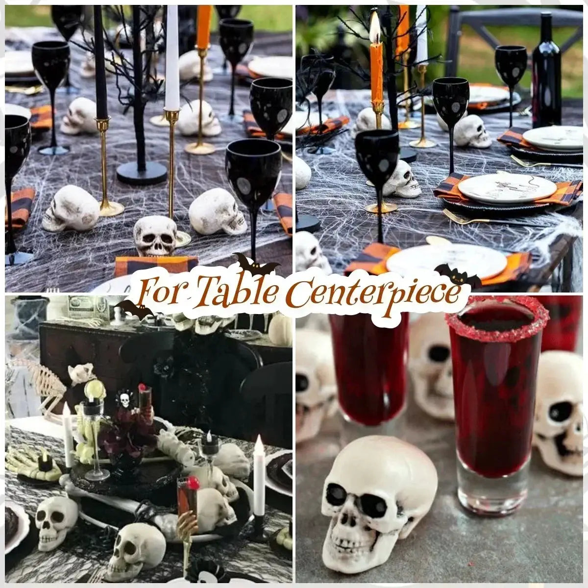 Mini Plastic Halloween Skulls | Rigid Build | Compact Shape | 2 Scale Options
