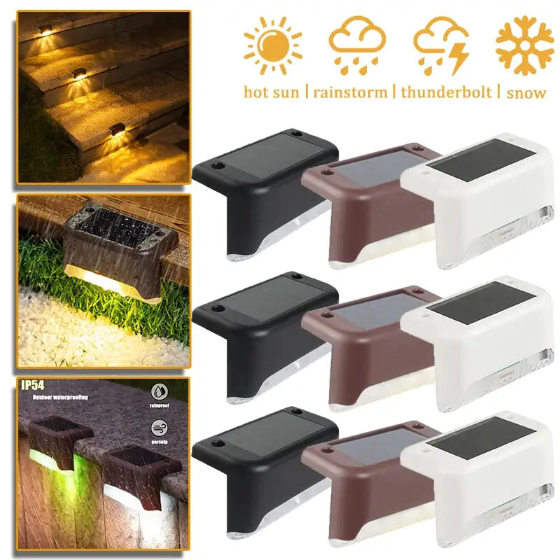 Outdoor Solar Step Lights Warm White LED Waterproof Stair Path Lighting for Garden Patio Fence Balcony Decoration Solar Power from PriceLows™