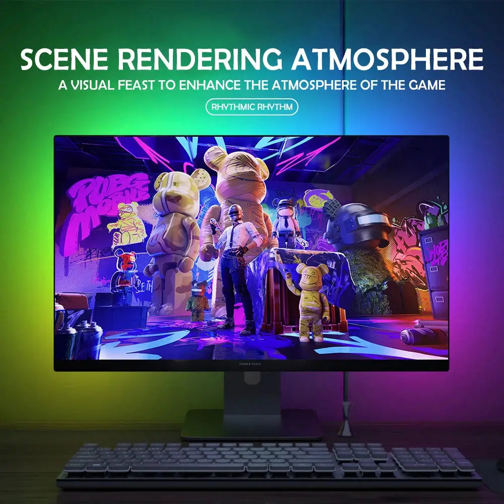 RGB Gaming Lights Strip Monitor Backlight LED Display Sync PC Atmosphere Screen APP Music Synchronization Decor Game Room Party from PriceLows™