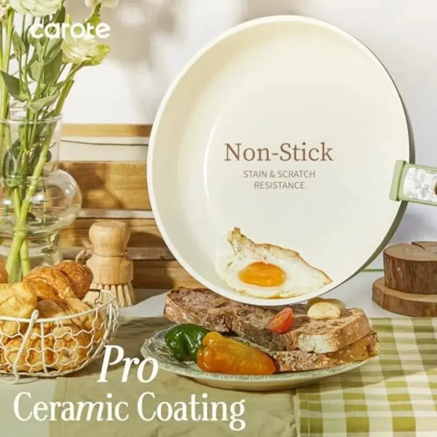 25-Piece Ceramic Cookware Set, Nonstick Pots and Pans Set with Detachable Handle, Non-Toxic Kitchen Cooking Set, Dishwasher and from PriceLows™