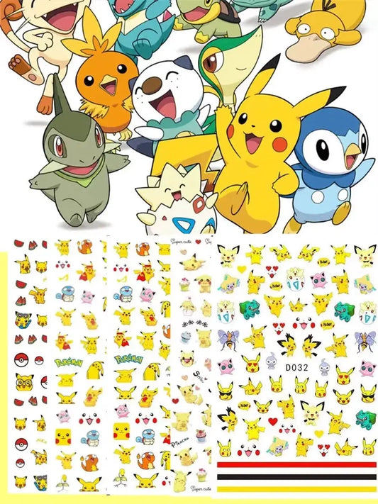 1PCS Cartoon Kawaii Pokémon Nail Stickers 3D Sanrio Hello Kitty Stickers For Nails Nails Accesories Anime Kuromi Nail Supplies from PriceLows™