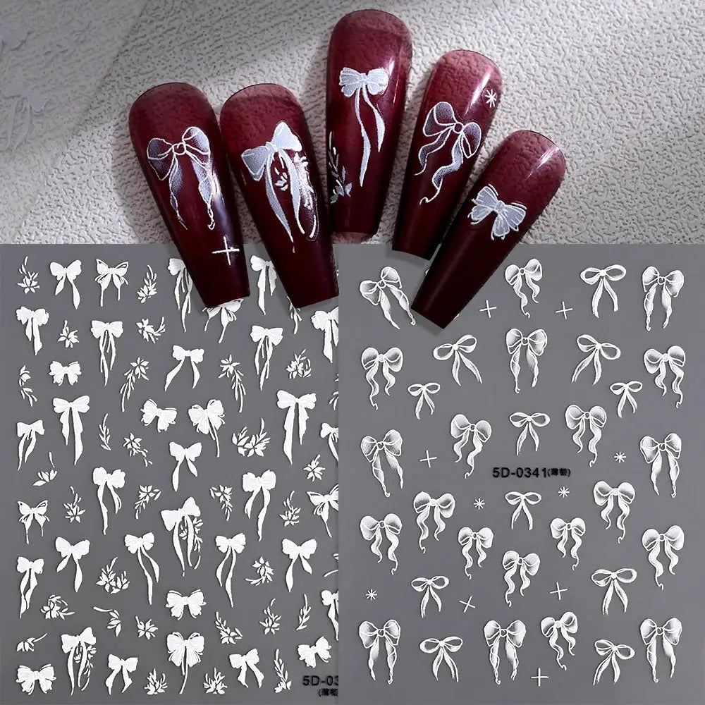 2Sheets French Gradient Line Nail Art Stickers 3D Self-Adhesive White+Black Slider Design Stencil Manicure Guides DIY Nail Decor from PriceLows™