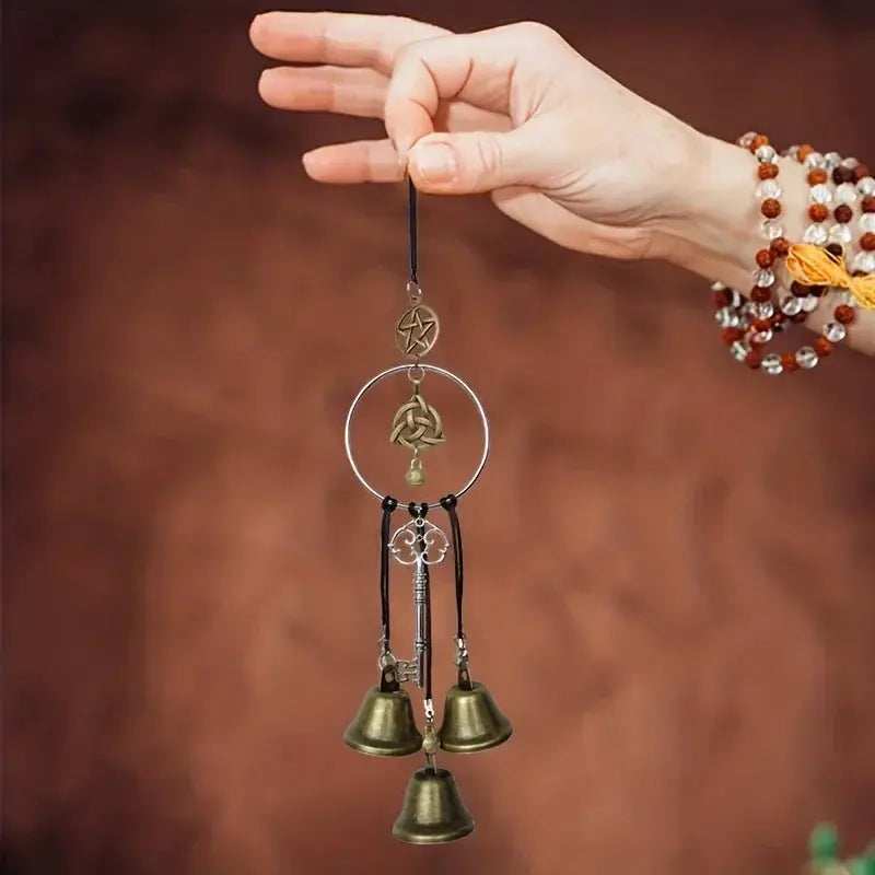 1pc witch bell doorknob hanging decorative wicker wind chime home decoration from PriceLows™
