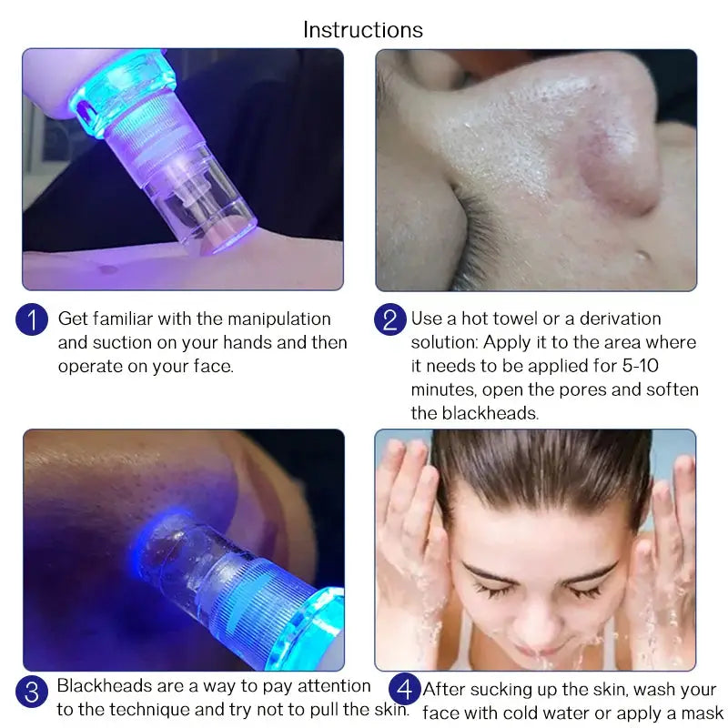 Diamond Dermabrasion Facial Scrubber | Vacuum Blackhead Remover | Pore Cleaning Skin Care Device