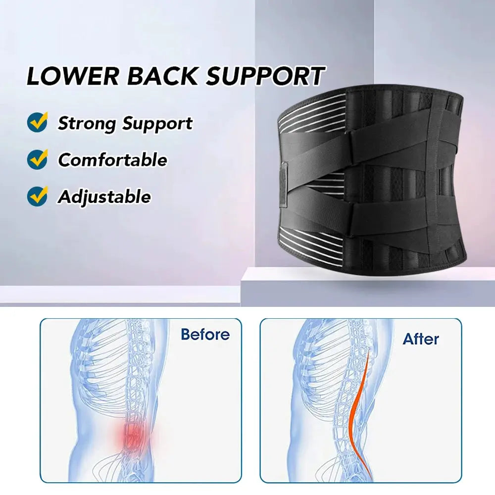 Back Brace | Adjustable Lumbar Support | Waist Belt | Knit Sweat Trainer
