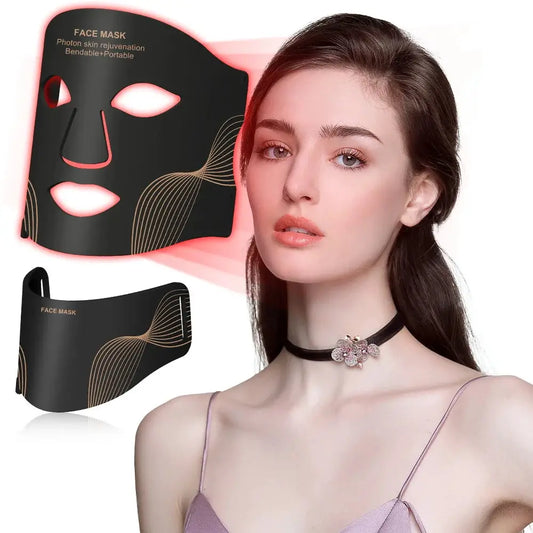 7 Color LED Face Mask with Neck Wireless Portable Red Light Therapy for Anti-Aging, Wrinkles, Skin Rejuvenation, Home Use from PriceLows™