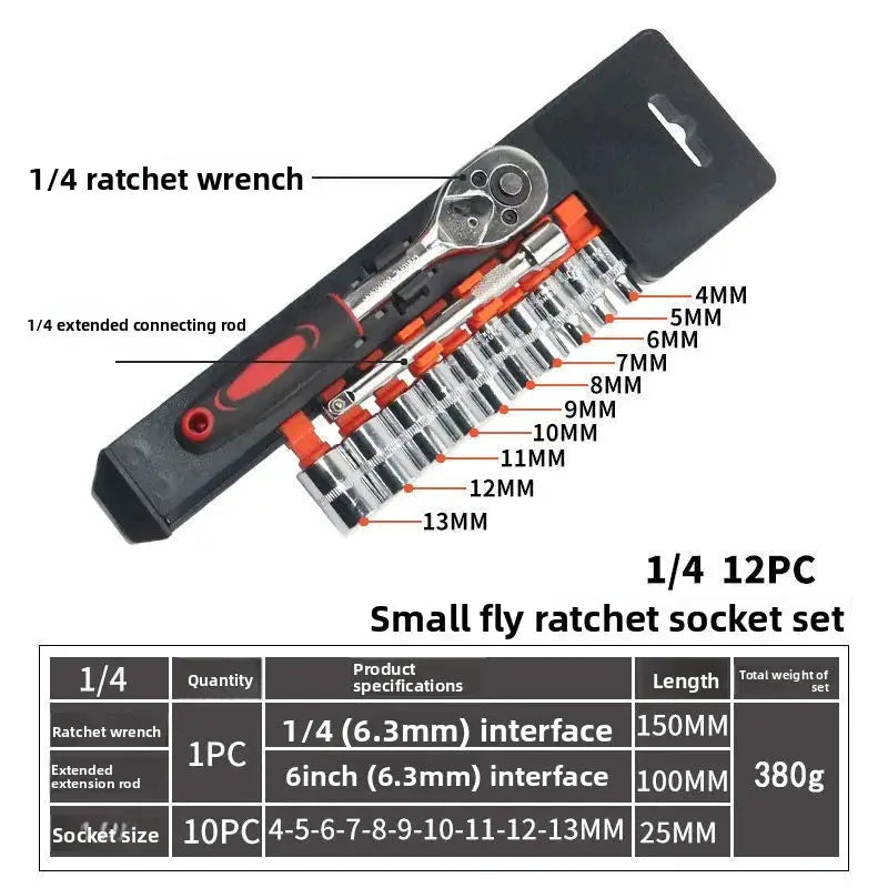 Combination Hardware Tools, Complete Set Of Car Repair Tools, Motorcycle Modification Quick Ratchet Wrench Socket Bracket from PriceLows™