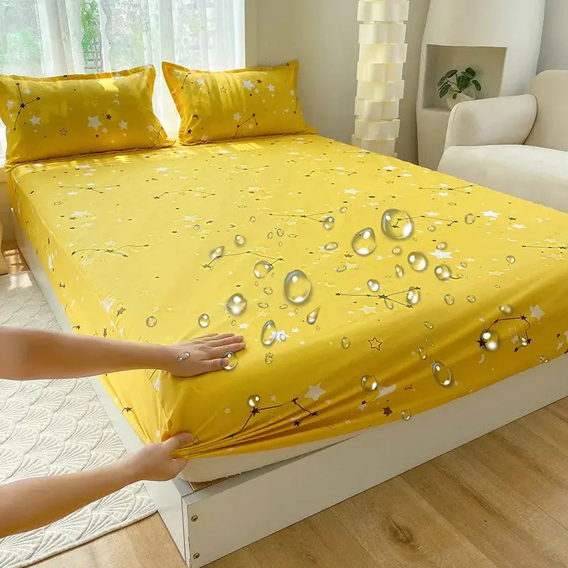 1pc Waterproof Fitted Bed Sheets Cartoon Style Single Bed Cover for Kids Queen/King sabanas cama matrimonial(without pillowcase) from PriceLows™