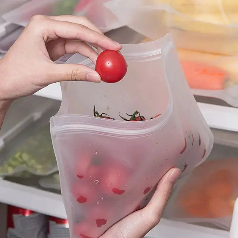 Silicone Food Grade Storage Bags | Leakproof | Freezer Safe | 5Pcs or 10Pcs