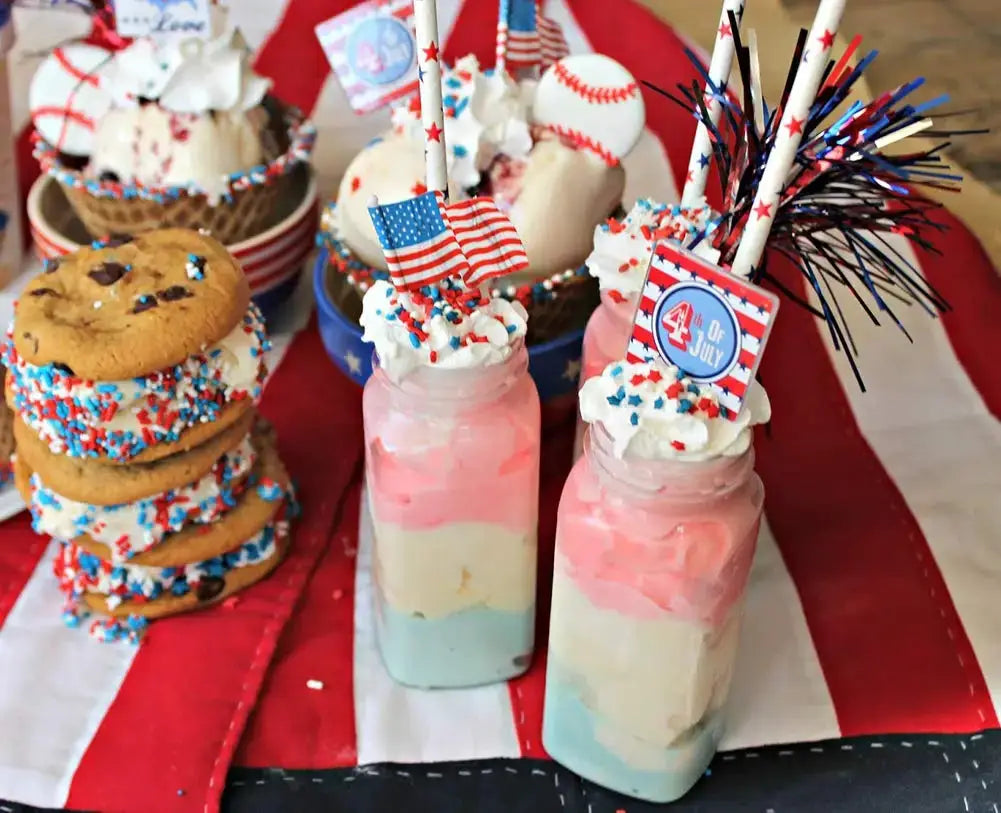 American Flag Paper Straws | Red White And Blue | 4th Of July Theme