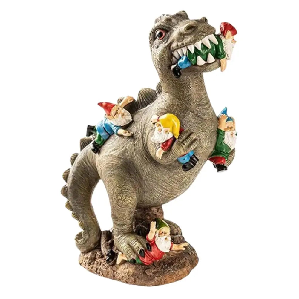 Garden Dinosaur Statues Dwarfs Dinosaur Eating Gnomes Ornaments Handicraft Weatherproof Funny Cute Christmas Party Decor from PriceLows™