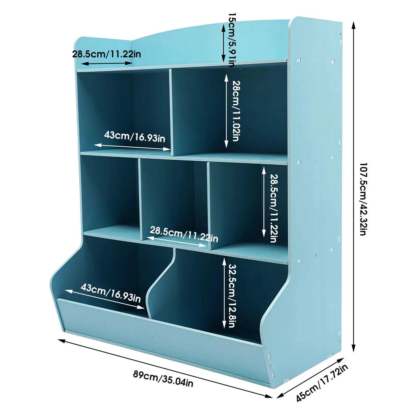 Kids Toy Storage Organizer 4 Tier Children Bookshelf Floor Standing Kid Bookcase Blue Toy Rack for Playroom Bedroom from PriceLows™