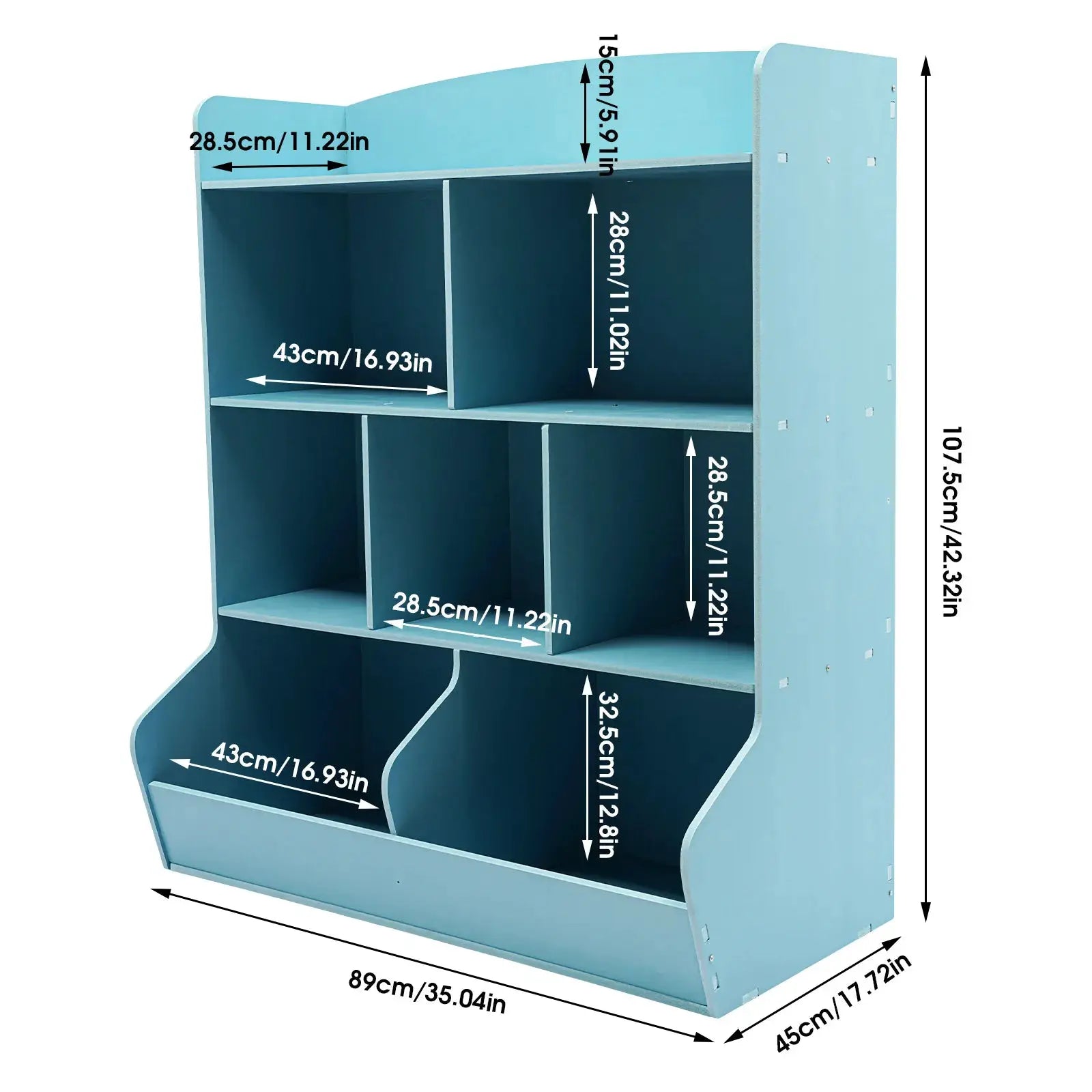 Kids Toy Storage Organizer 4 Tier Children Bookshelf Floor Standing Kid Bookcase Blue Toy Rack for Playroom Bedroom from PriceLows™