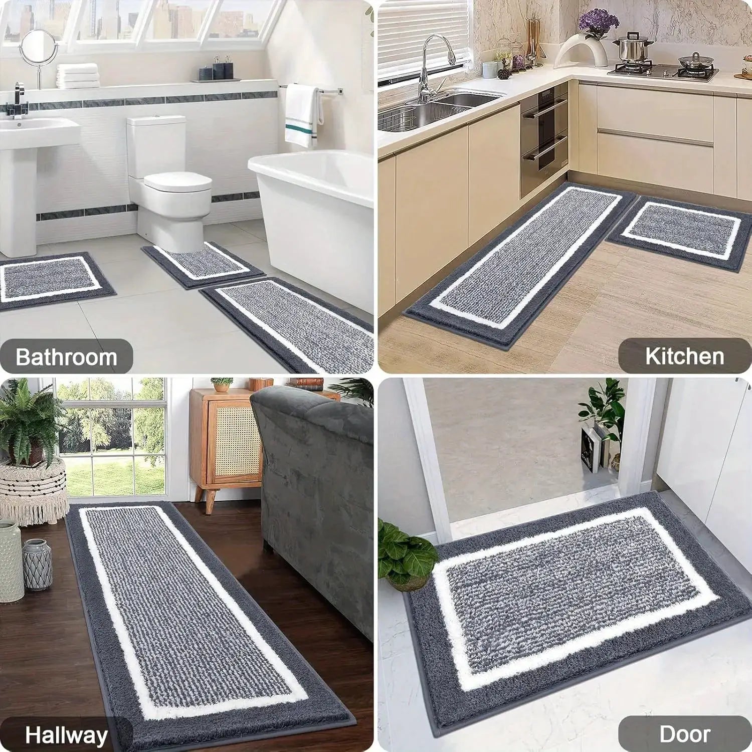 Washable Microfiber Bathroom Rugs Set 3pcs/set Non Slip Absorbent Bath Mats for Bathroom Floor / Shower Mat/ Bathroom Rug/욕실 카펫 from PriceLows™