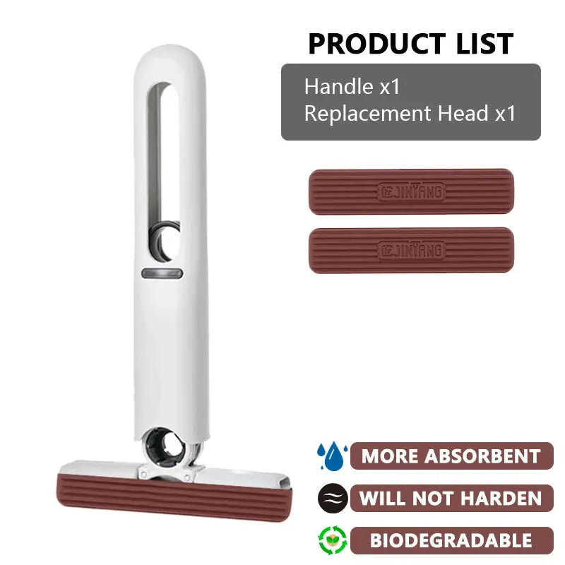 No hand washing required. Strong water absorption Mini squeezable mop with powerful folding design. Household cleaning tool. from PriceLows™