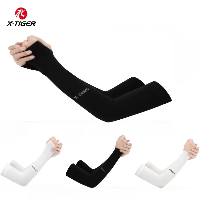 Sports Arm Sleeves | Ice Silk Cooling | UPF 50+ Protection | Pair