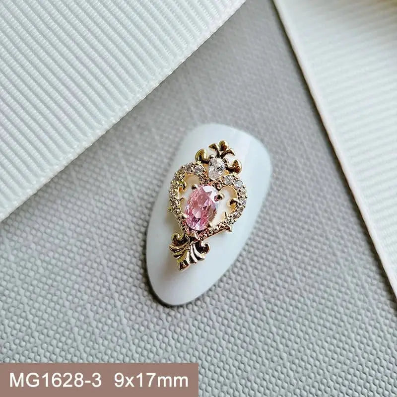 10pcs Luxury Flower Laurel Wreath Zircon Metal Nails Jewelry Decorations DIY Wearing Nail Art Accessories Charms Parts Supplies from PriceLows™