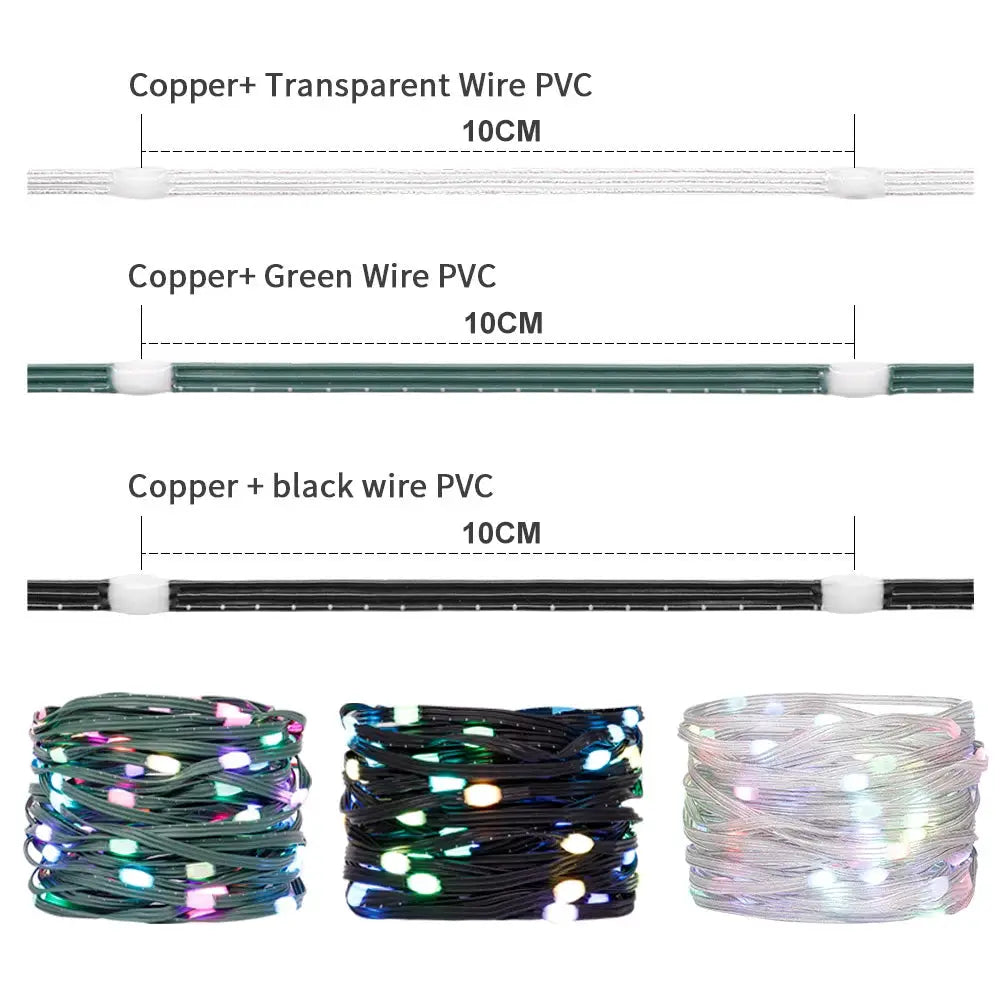 DC5V Addressable WS2812B LED String Transport Green Black Wire WS2812 3PIN Wire RGB Strip Christmas Lights Waterproof Decor from PriceLows™