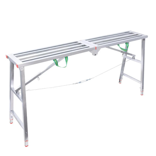 Scaffolding Ladder Heavy Duty Scaffold Ladder with Handle Height Adjustable, Multi-Functional Workbench, 400kg Load Capacity from PriceLows™