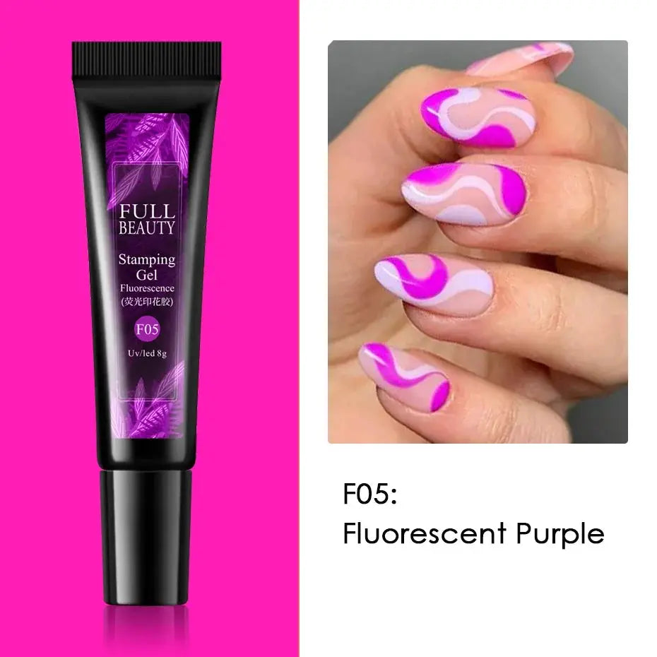 5/6pcs Fluorescent Stamping Plates Gel Nail Polish Manicure Set Hybrid Lacquer Gel For Nails Art Template Printing Accessories from PriceLows™