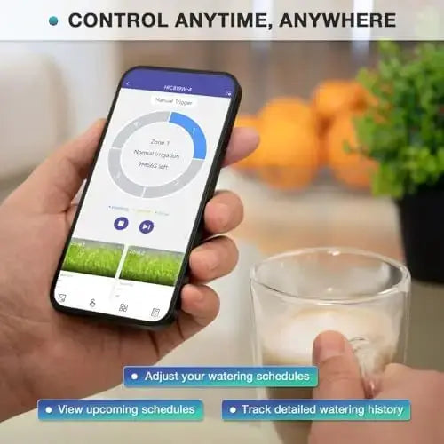 4-Zone Smart Sprinkler Controller with Weather Intelligence & App Control – Save Water, Rain Skip from PriceLows™