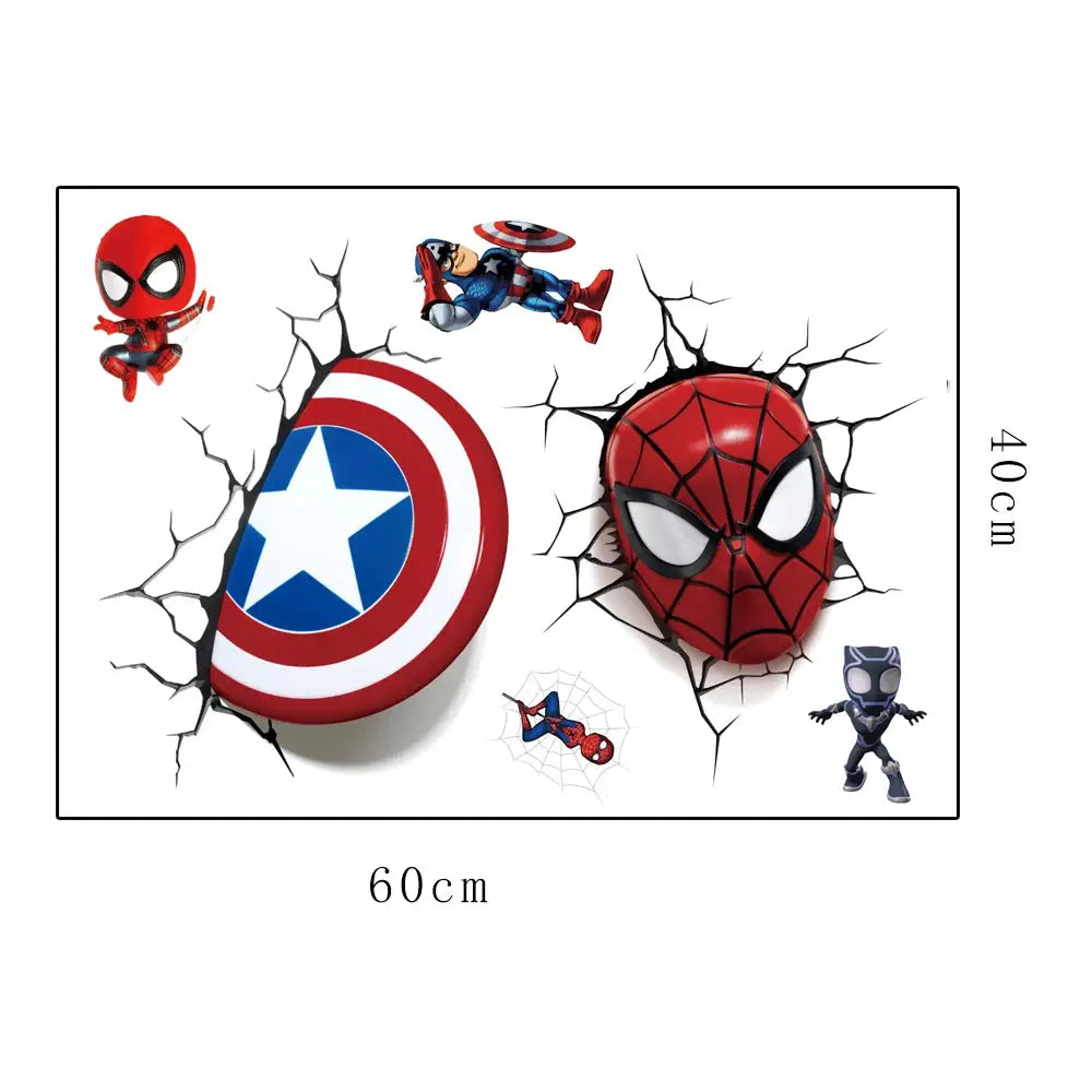 3D Avengers Wall Sticker | Size 40x60 cm | Colorful PVC | One Size