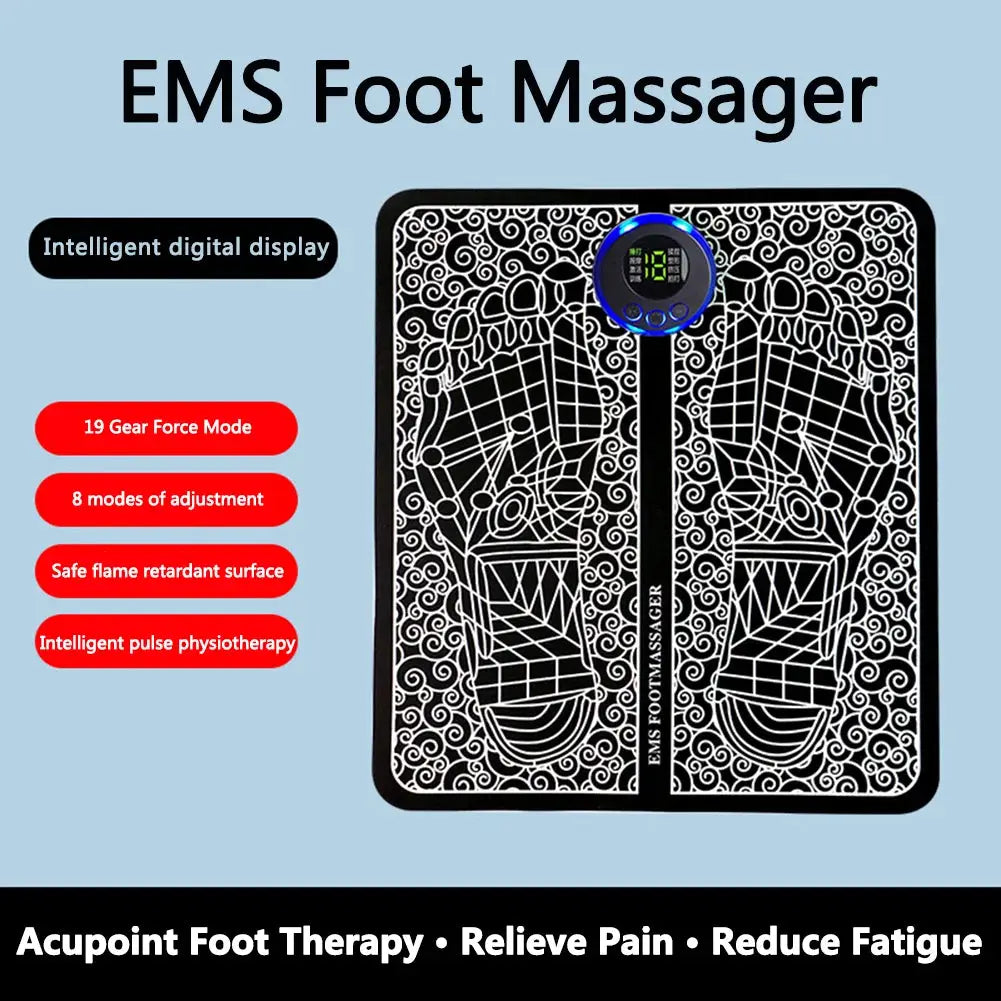 EMS Foot Booster Foot Circulation Massager 8 Modes USB Rechargeable Leg Muscle Stimulator Remote Control for Relax Feet and Legs from PriceLows™